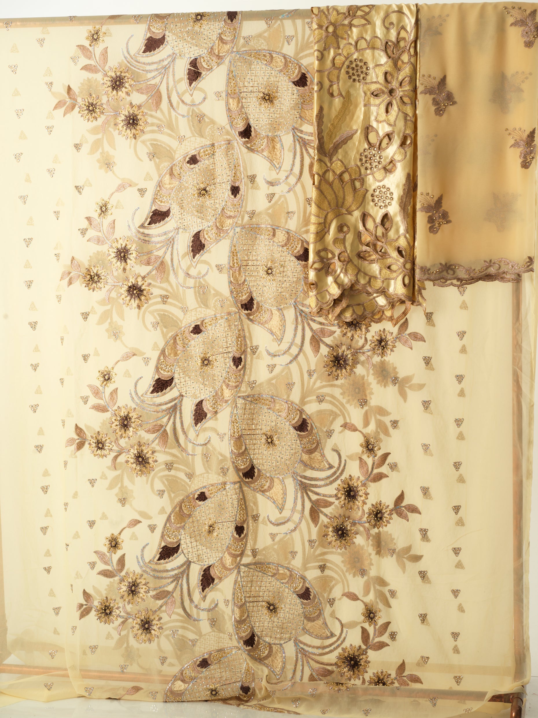 Tan and Brown saree Dirac set Kabayare