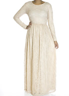 Tan Floral lace dress Kabayare