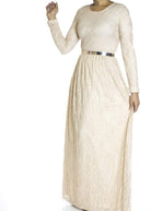 Tan Floral lace dress Kabayare