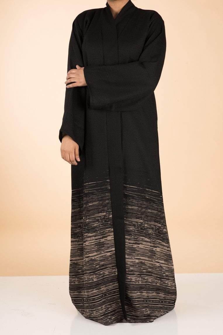 Tan Modern linen Kimono Abaya Kabayare