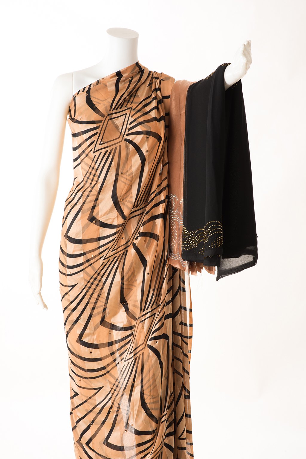 Tan Pattern Chiffon Dirac Kabayare