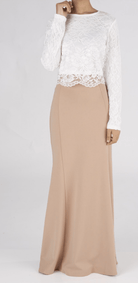 Tan Pencil Skirt Kabayare