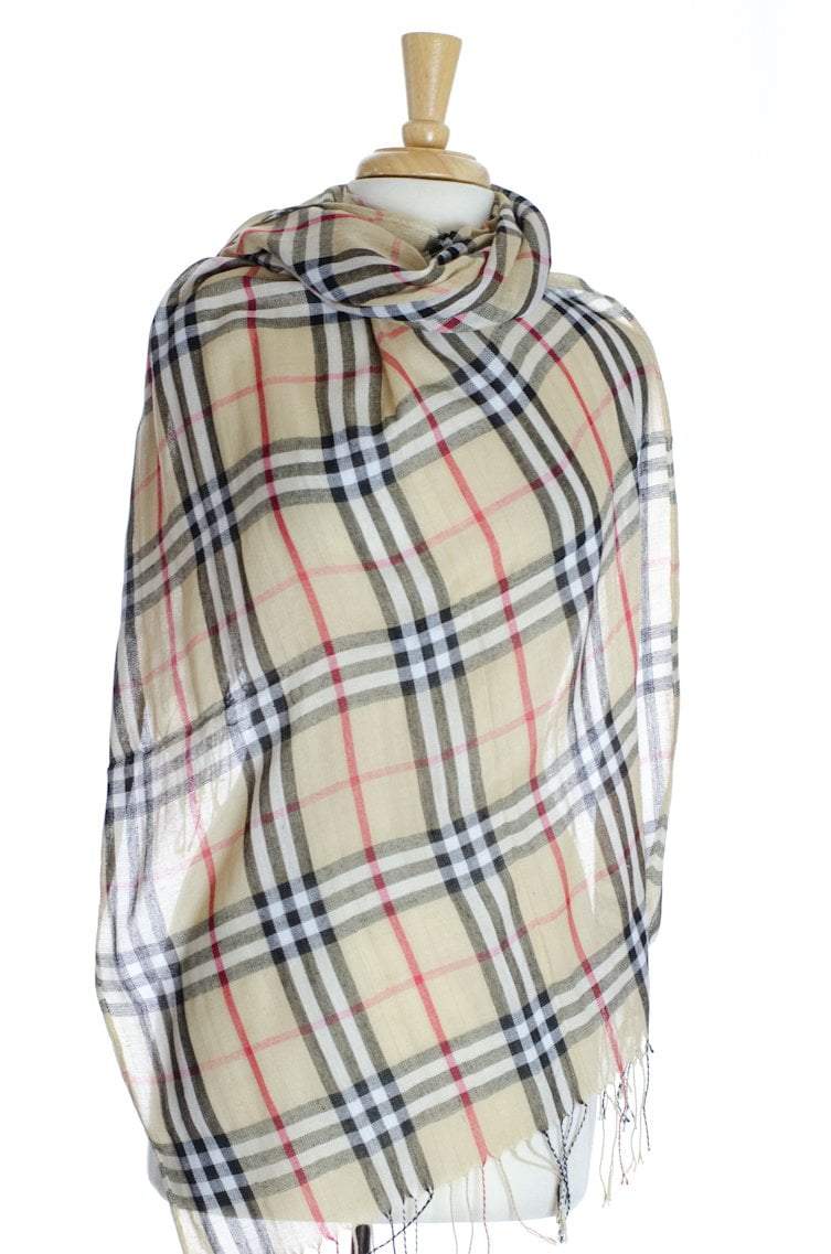 Tan Plaid Hijab Kabayare