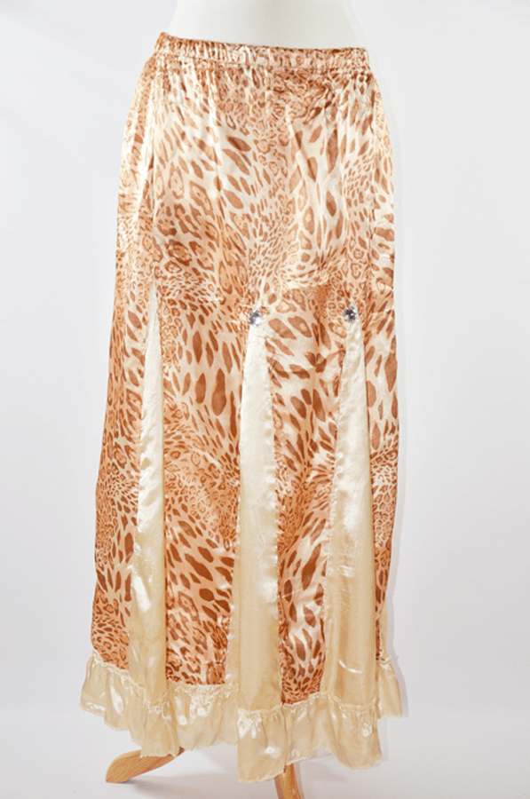 Tan Satin leopard prints skirts Kabayare