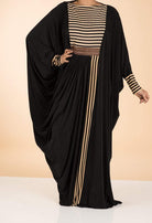 Tan stripe Butterfly Abaya Kabayare