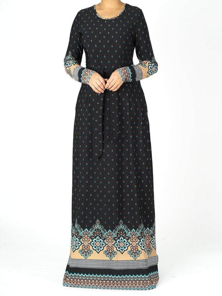 Tapestry boho print maxi dress Kabayare
