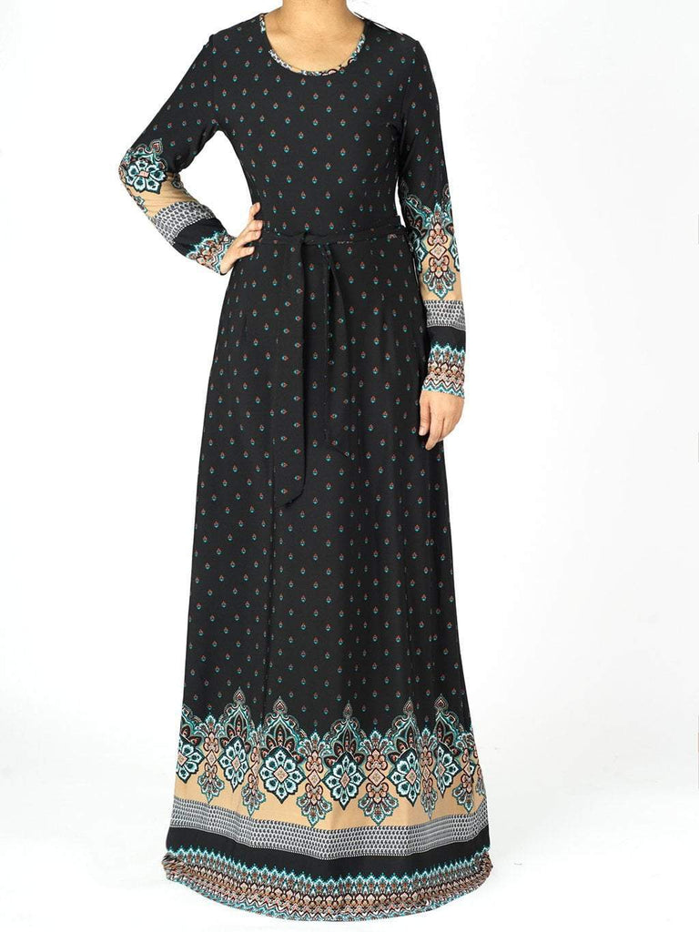 Tapestry boho print maxi dress Kabayare