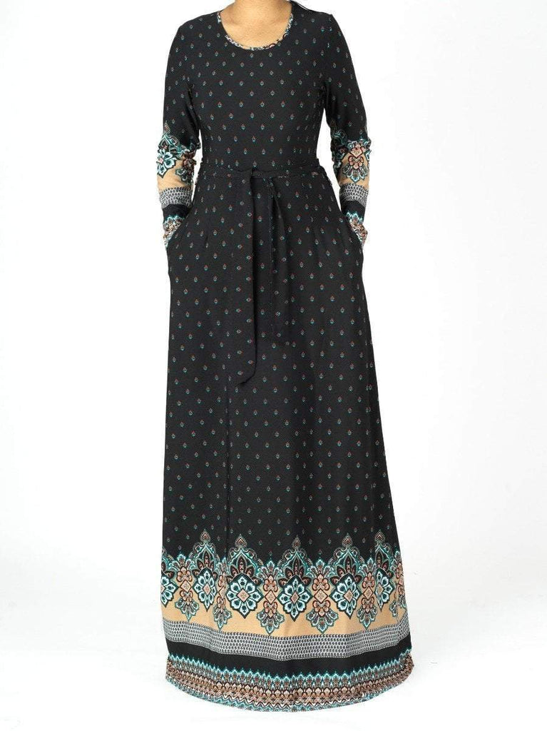 Tapestry boho print maxi dress Kabayare