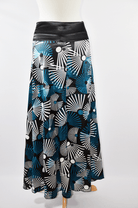 Teal Fireworks Silk Skirt Kabayare