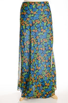 Teal flower Buds Skirt Kabayare
