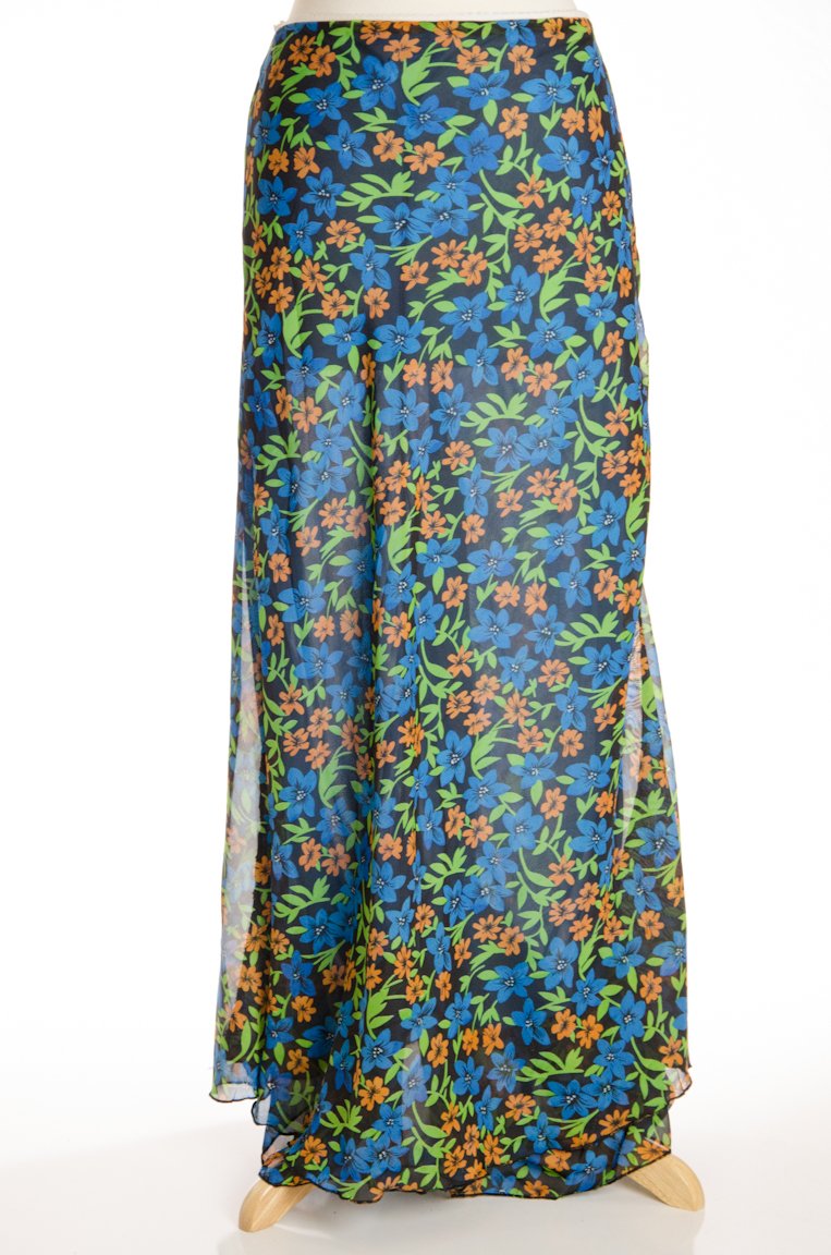 Teal flower Buds Skirt Kabayare