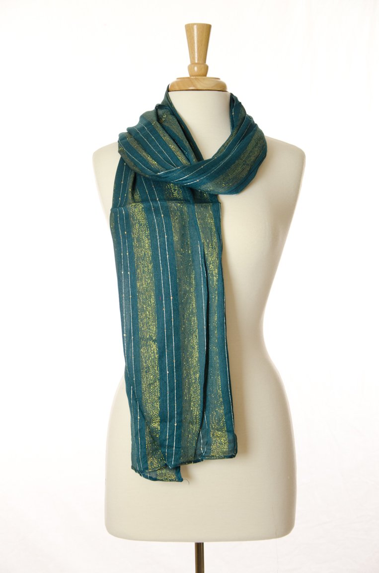 Teal Golden Flare Scarf Kabayare