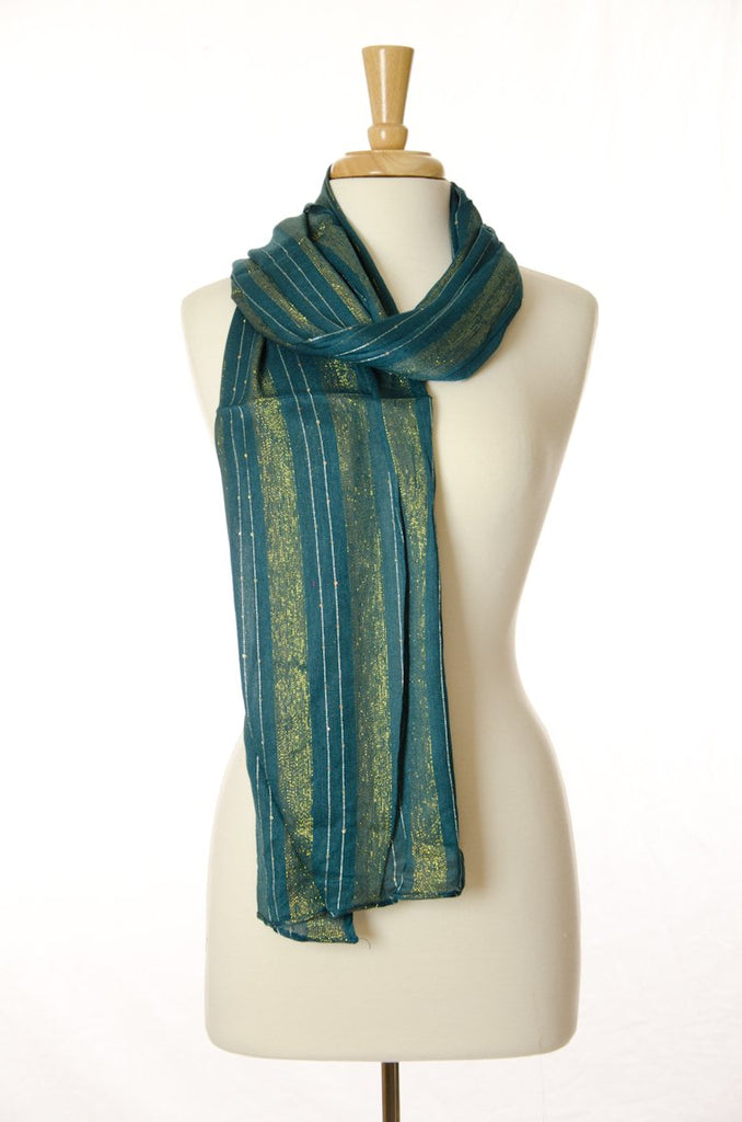 Teal Golden Flare Scarf Kabayare