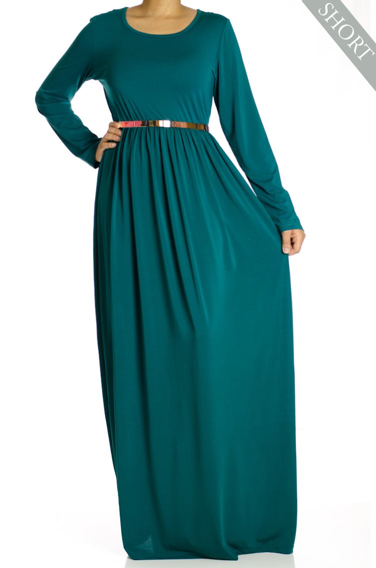 Teal Milk Silk Maxi Dress (Short Length) Kabayare