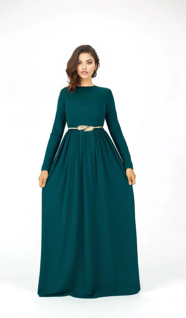 Teal Original Milk Silk Maxi Dress Kabayare