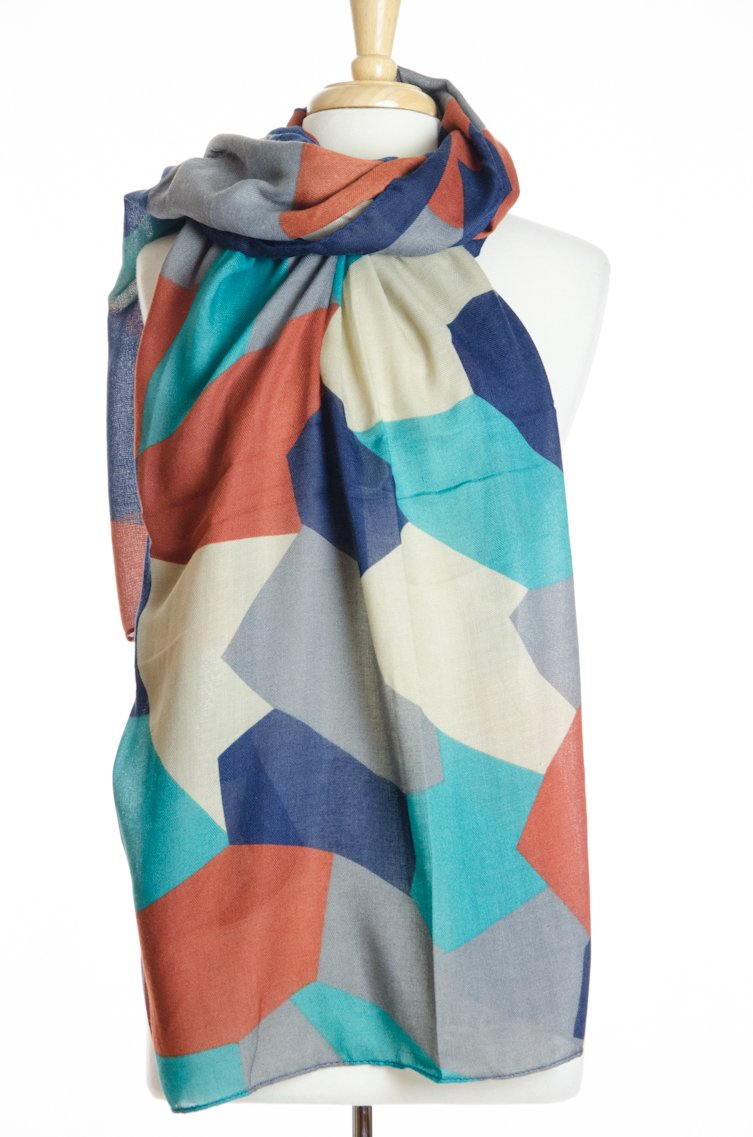 Teal Rocky Print Scarf Kabayare