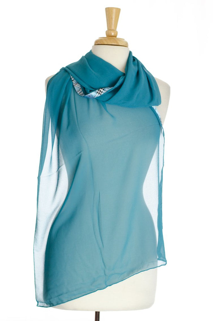 Teal Soft Chiffon Hijab Kabayare