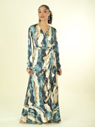 The waterfall satin wrapped maxi dress Kabayare