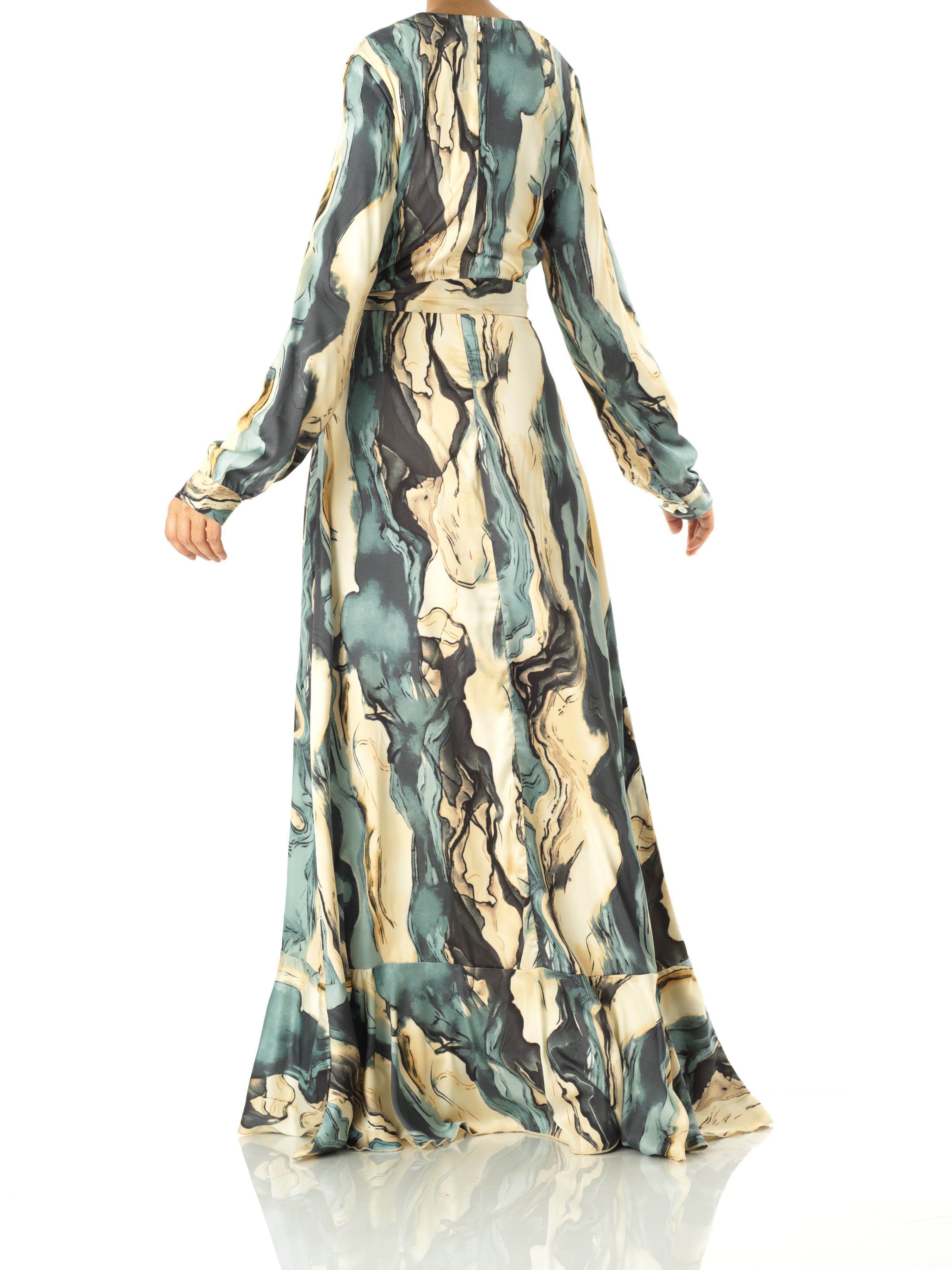 The waterfall satin wrapped maxi dress Kabayare