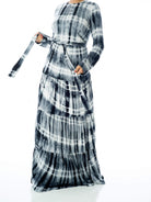 Tie dye Long sleeve maxi dress Kabayare