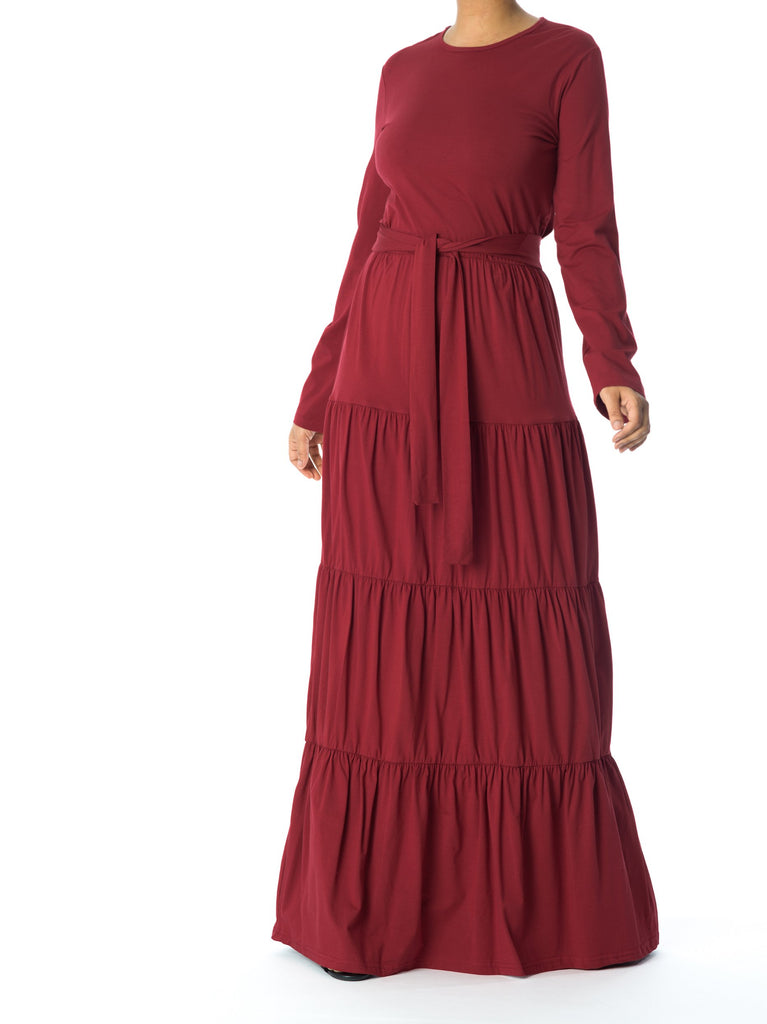 Tiered cotton long sleeve maxi dress Kabayare