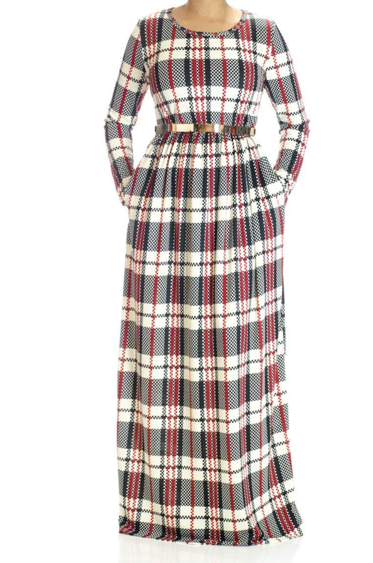 Timeless checked Maxi dress Kabayare