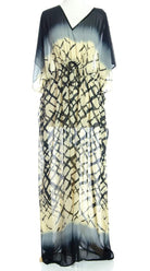 Tonal Print Kimono Maxi Dress Kabayare
