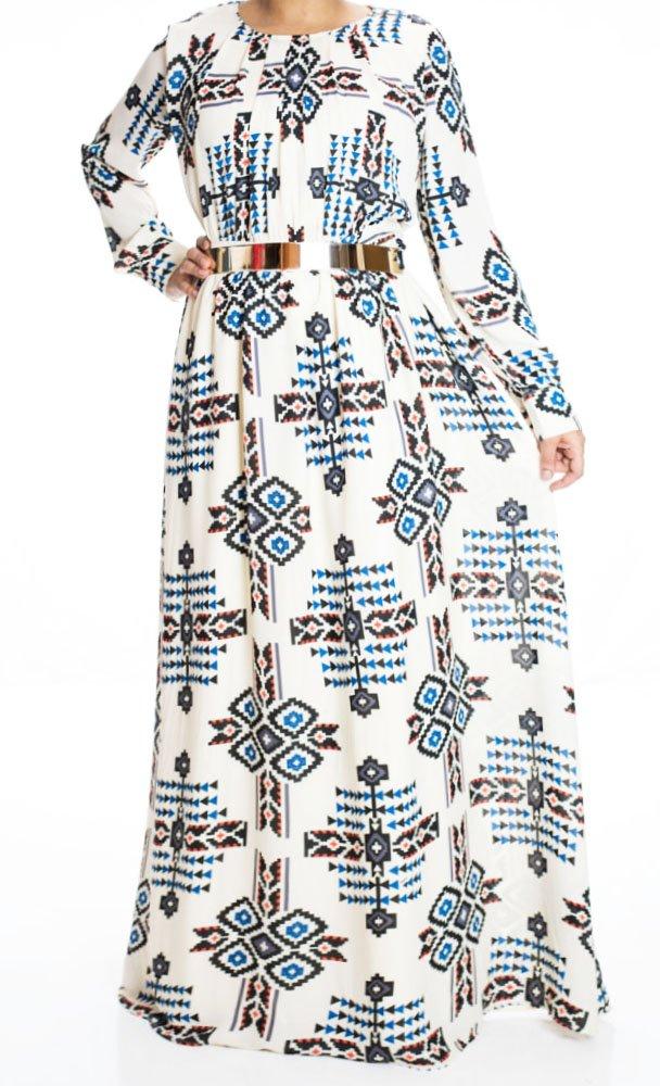 Tribal Print maxi dress Kabayare
