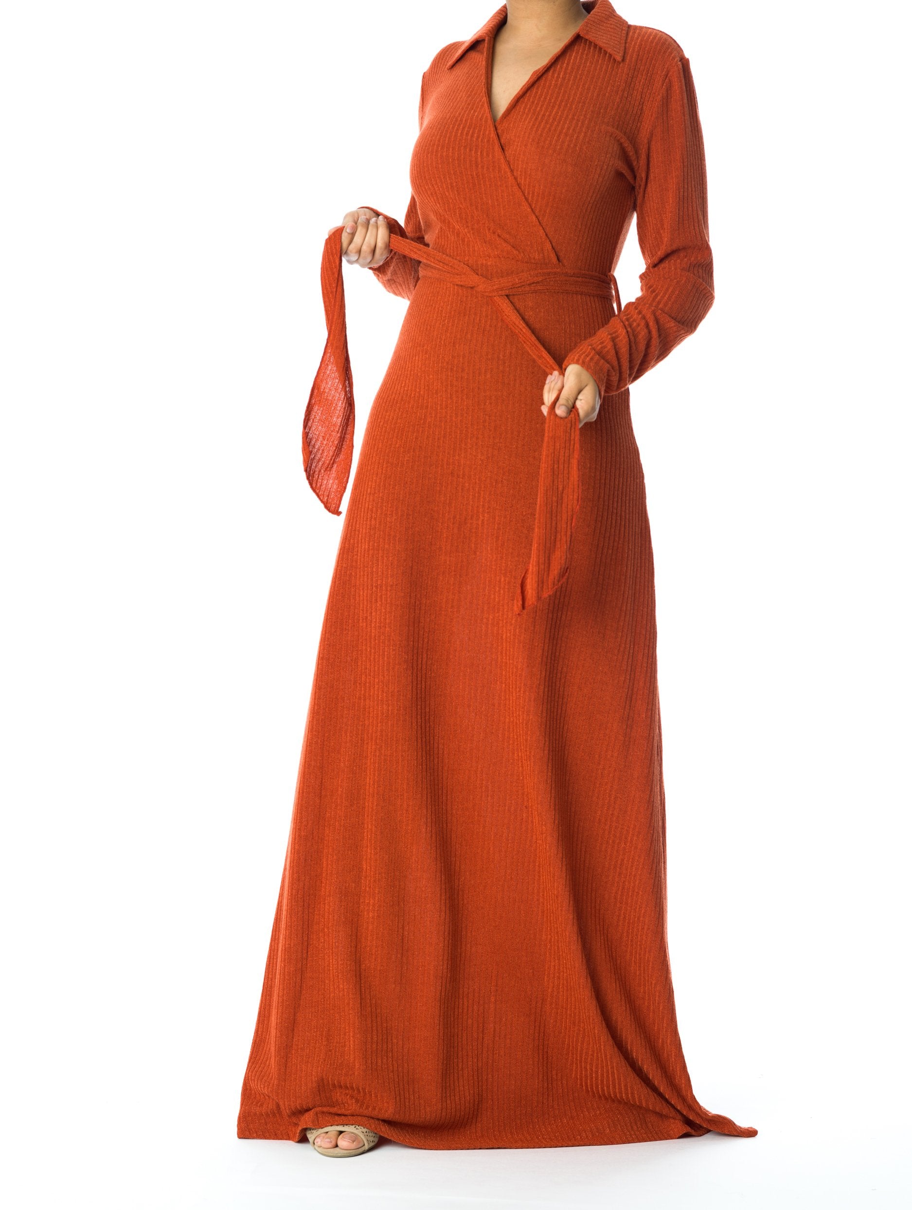 V-neck ribbed sweater dress Kabayare
