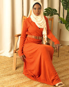 V-neck ribbed sweater dress Kabayare
