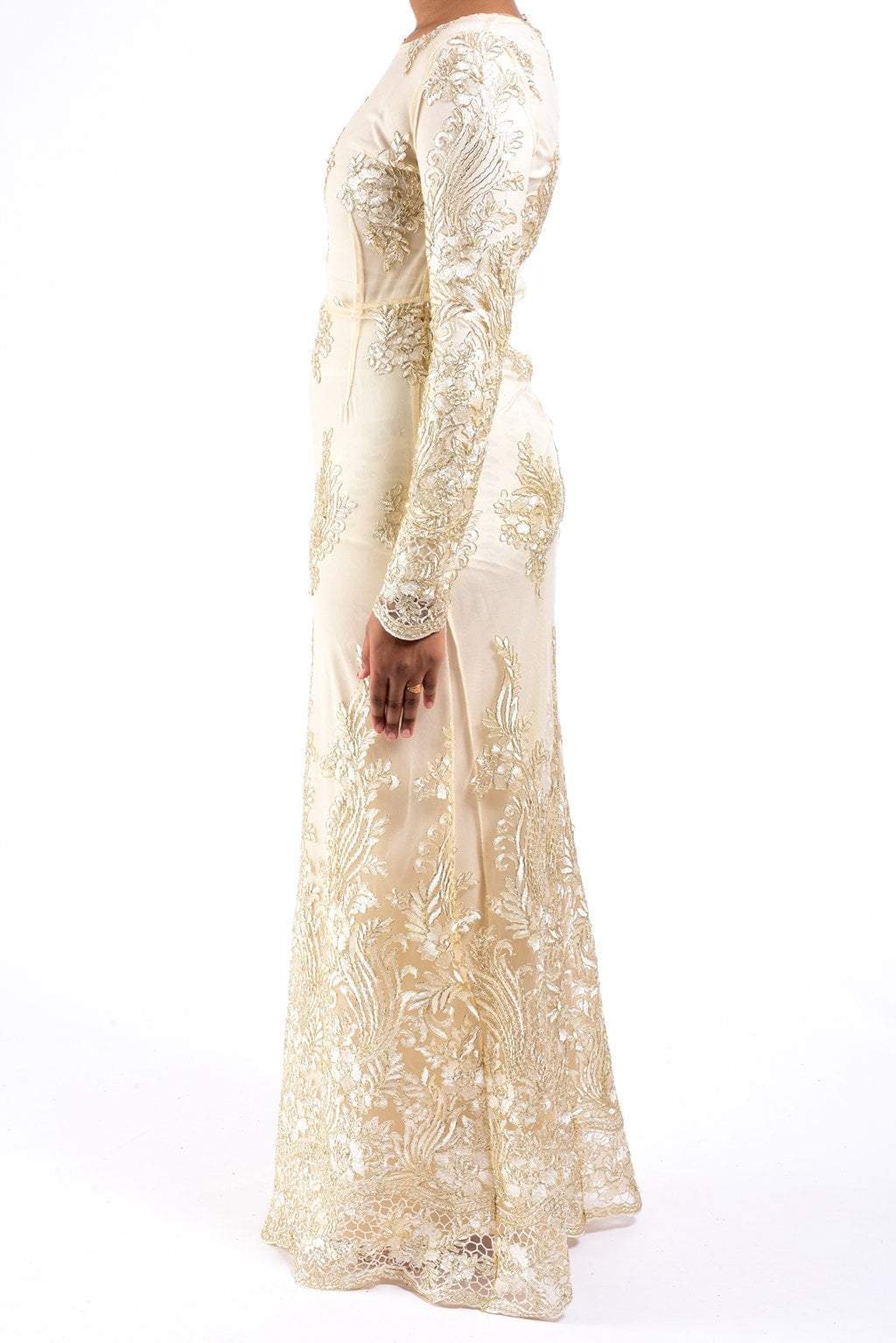Vanilla Embroidered Princess Gown Kabayare