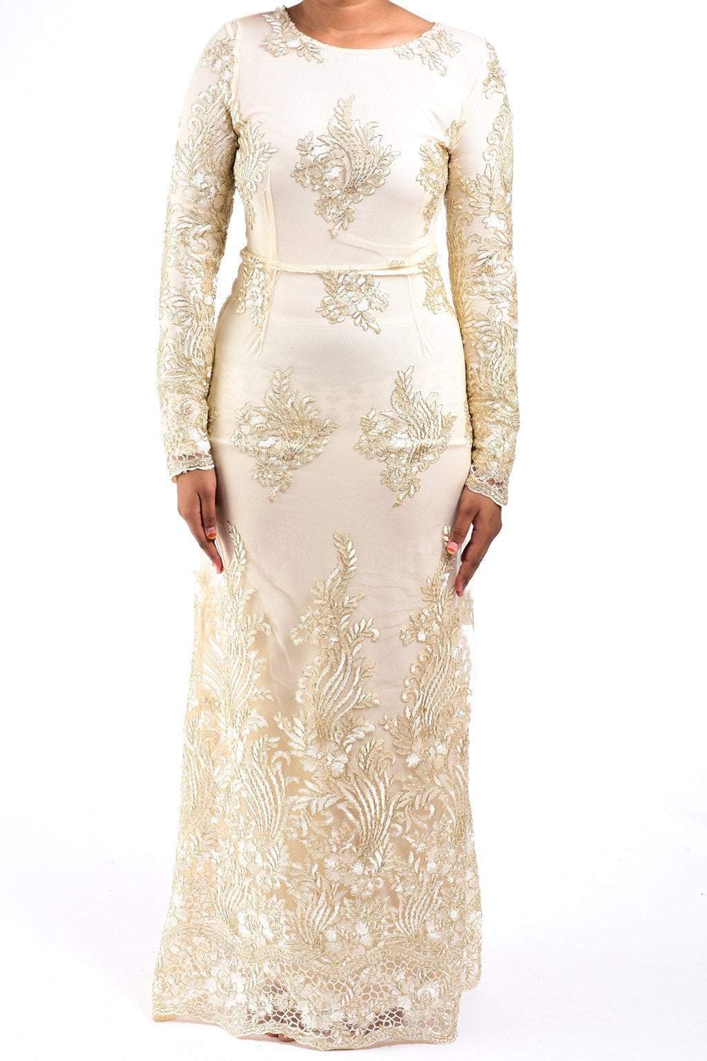 Vanilla Embroidered Princess Gown Kabayare