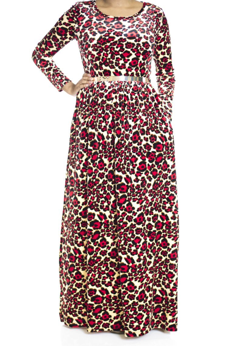 velvet Animal print Maxi dress Kabayare