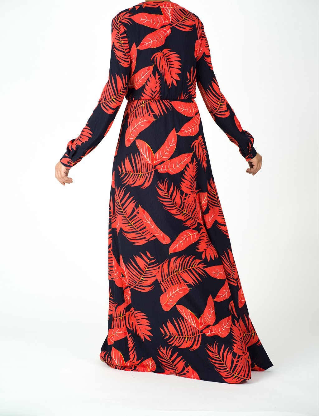 vibrant red print maxi Dress Kabayare