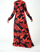 vibrant red print maxi Dress Kabayare