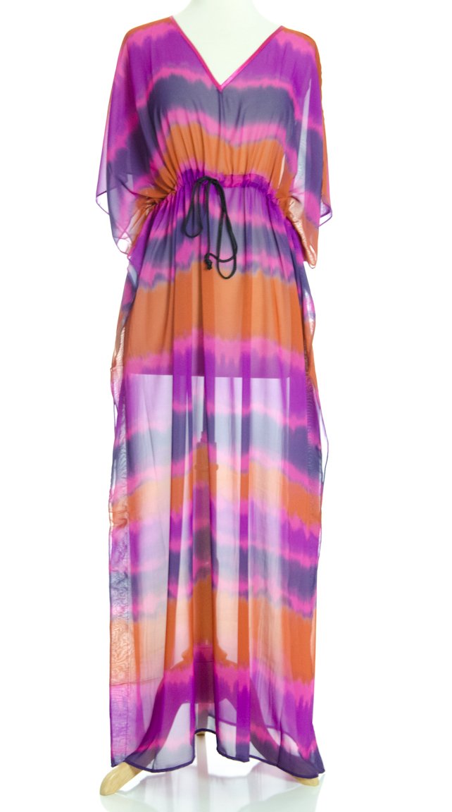 Water-Color Kimono Maxi Dress Kabayare