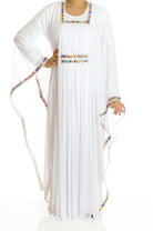 White 2-Piece Bedazzle Kaftan Dress Kabayare