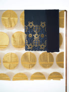 White and gold Spiral fransawi inspired Dirac set Kabayare