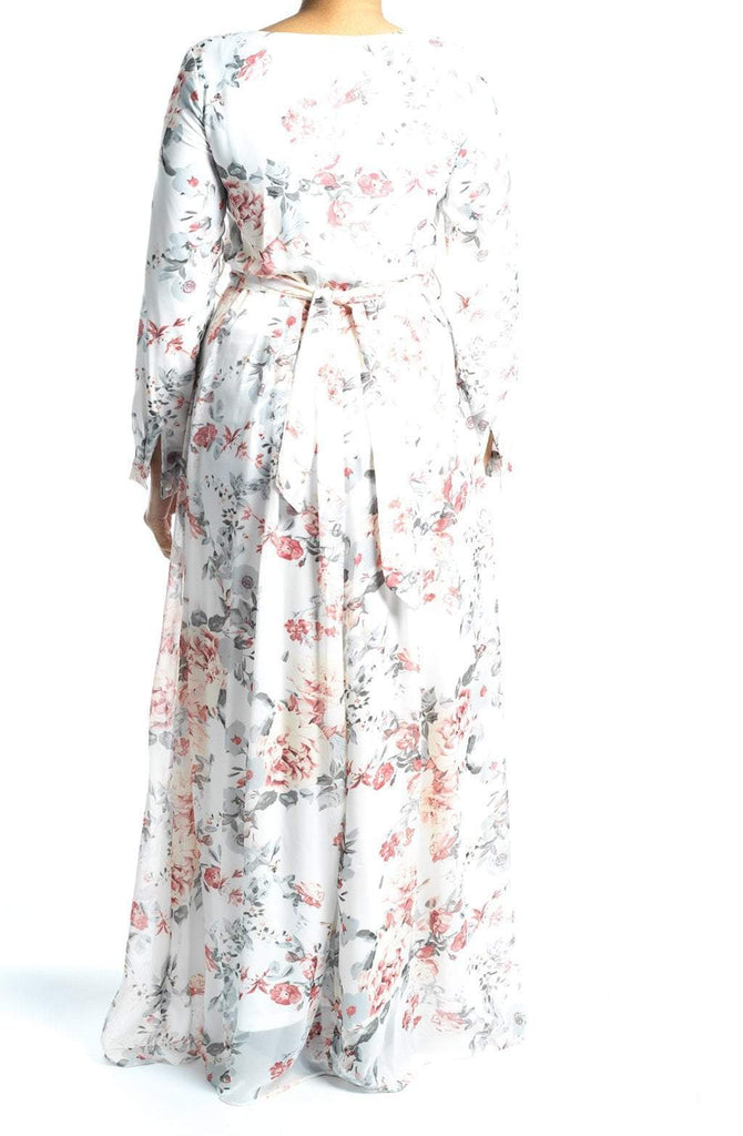 White blushing floral Maxi dress Kabayare