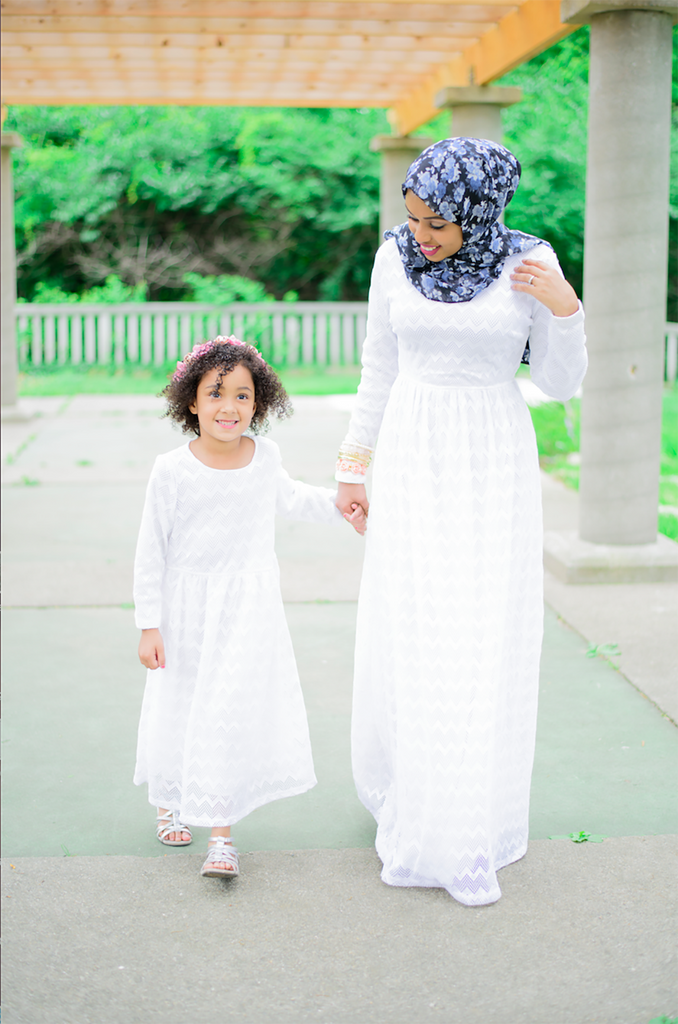 White Chevron Lace dress Kabayare