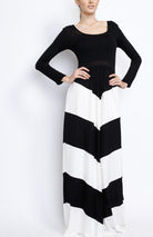 White Chevron Maxi Dress Kabayare