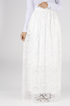 White Garden Lace Maxi Skirt Kabayare