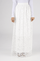 White Garden Lace Maxi Skirt Kabayare