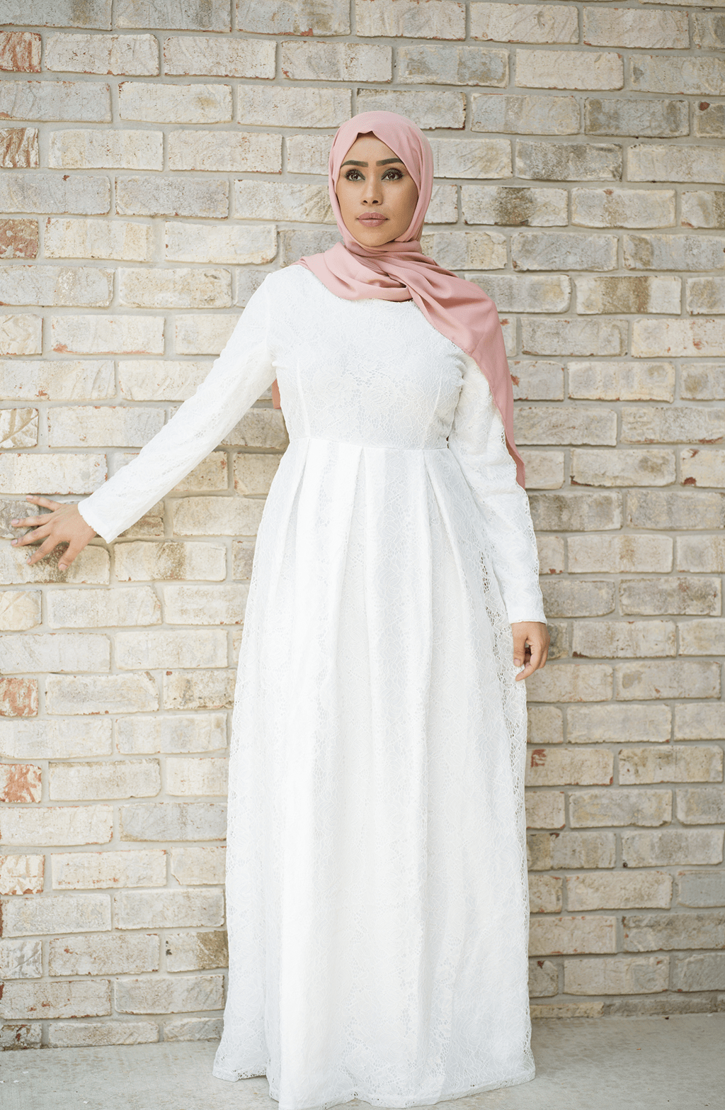 White Golden floral lace dress Kabayare