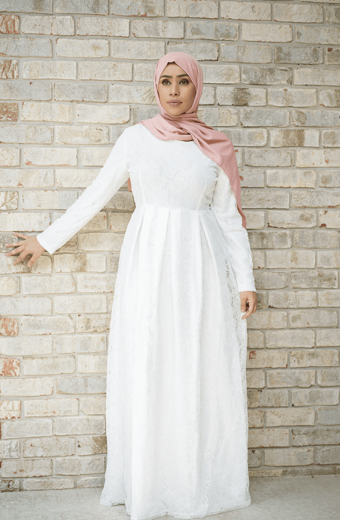White Golden floral lace dress Kabayare