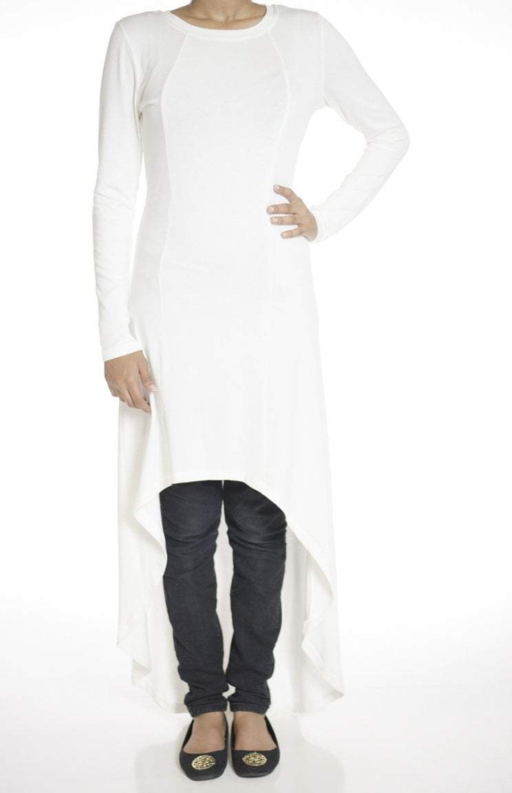 White Hi-low dress Kabayare