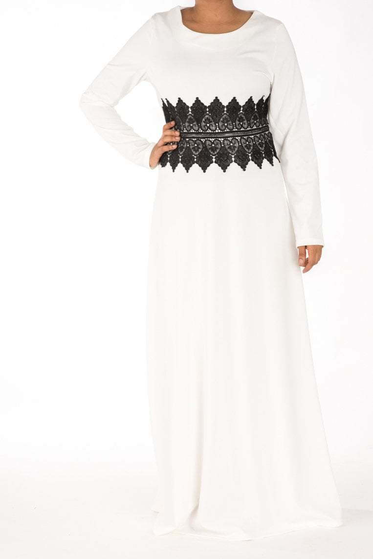 White lace detail dress Kabayare