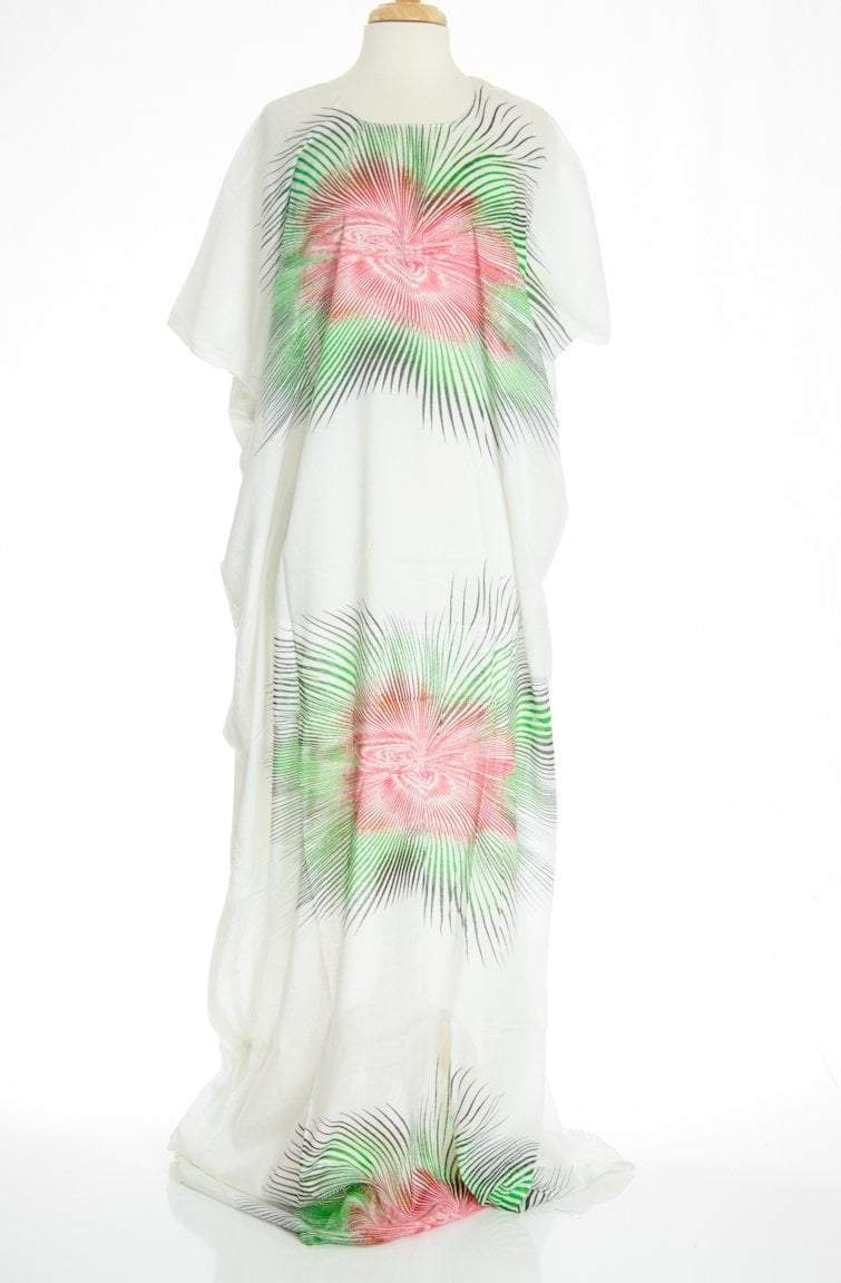 White Modern Art bati dress Kabayare