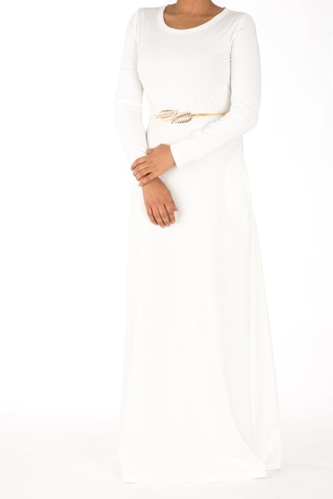 White Modern Cut Dress Kabayare