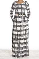 White pattern maxi dress Kabayare